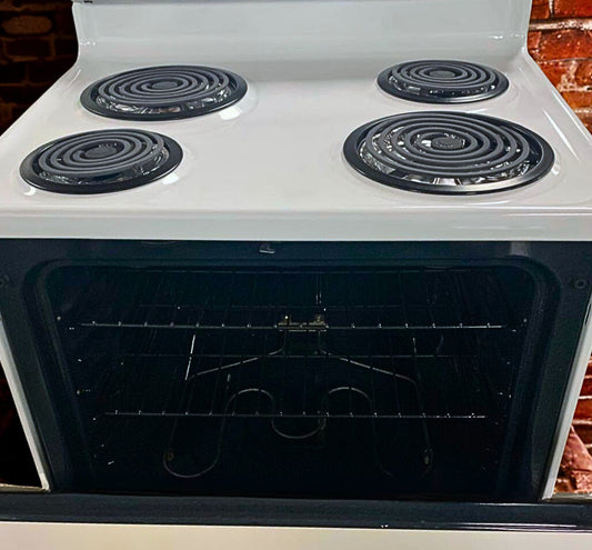 GE 30-Inch Freestanding Electric Range with 5 Cubic Oven (Model JCBP240DMWW)