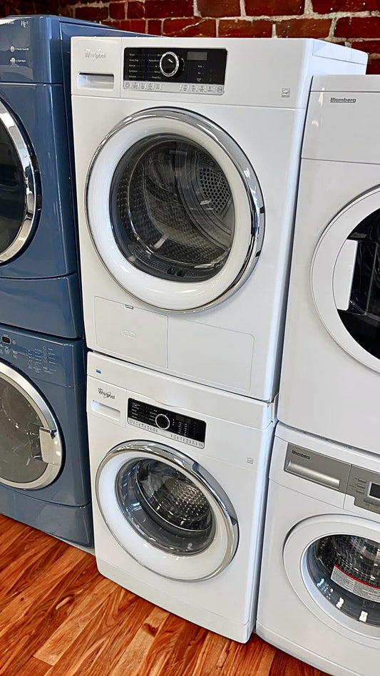 Whirlpool 2.3 cu. ft. Compact Front Load Washer & 4.5 cu. ft. Ventless Electric Dryer for Small Spaces (Models WFW3090JW & WCD3090JW)