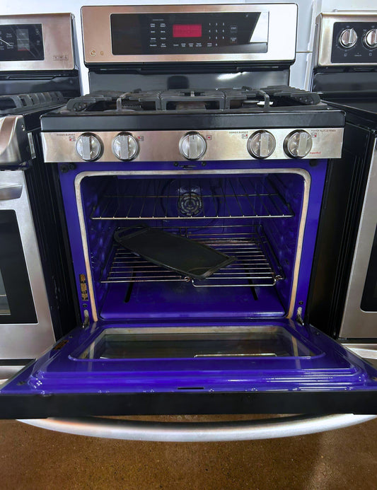 LG 30-Inch Gas Stove 5 Burner Freestanding with 5.4 Cubic Feet Oven (Model LRG3095ST)