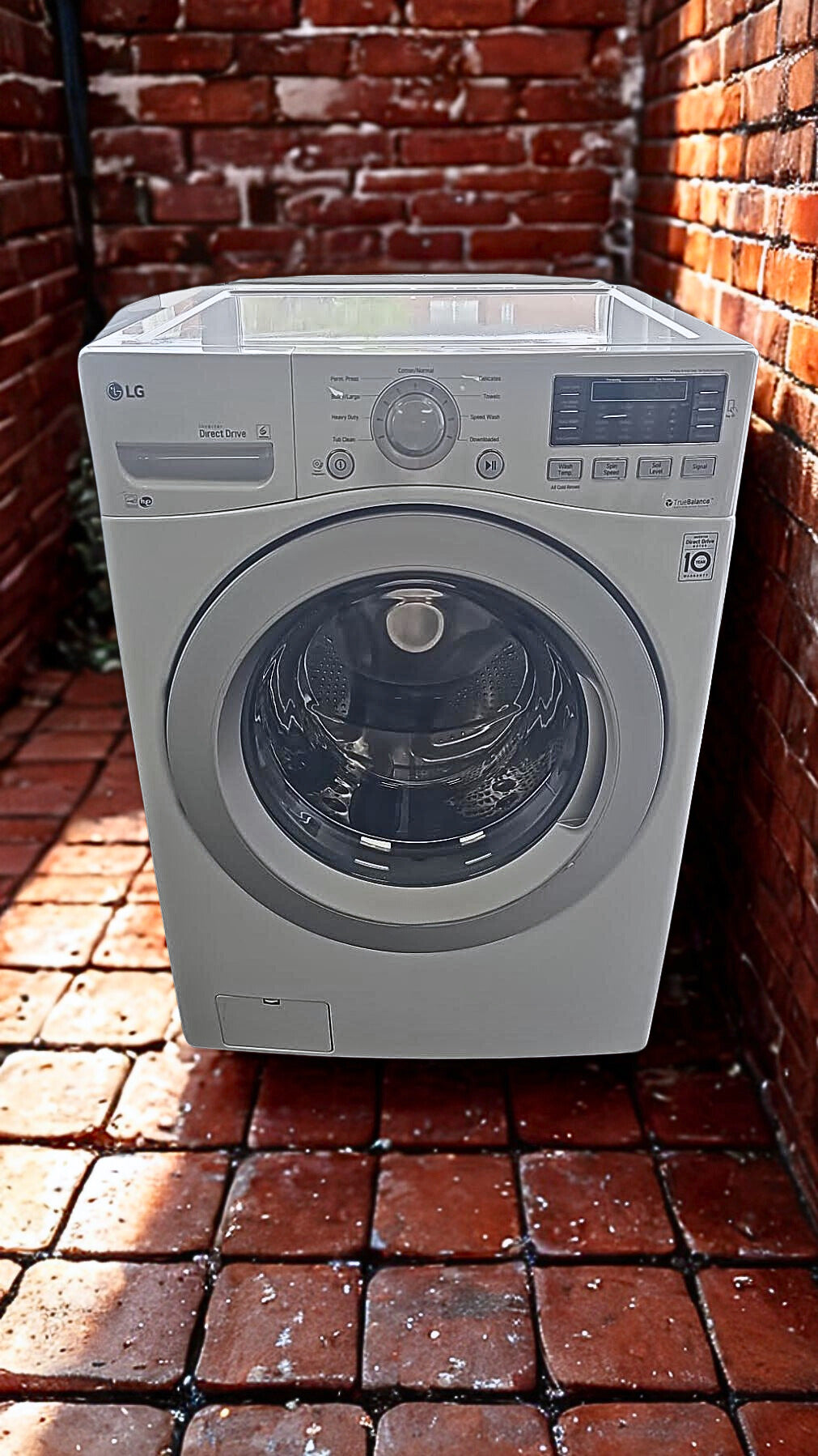 LG 5.2 cu. ft. Front Load Washer & 7.5 cu. ft. Electric Dryer with Advanced Fabric Care (Models WM3470HWA & DLEX3370W)