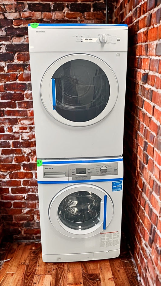 Blomberg 2.3 cu. ft. Compact Front Load Washer (Model WM77120) & Blomberg 4.5 cu. ft. Compact Electric Dryer (Model DV17542)
