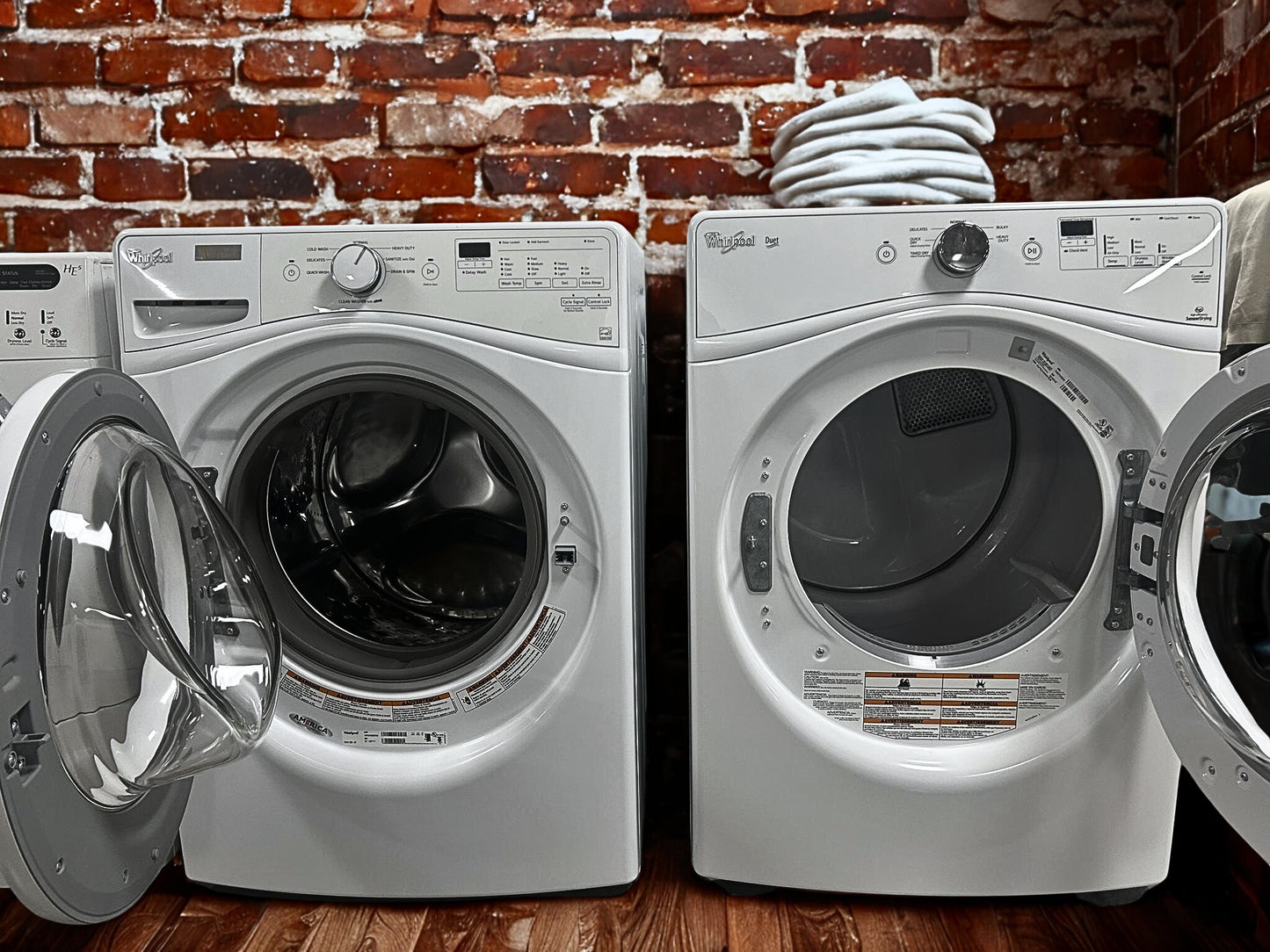 Whirlpool 5.2 cu. ft. Front Load Washer & 7.5 cu. ft. Electric Dryer with Advanced Fabric Care (Models WFW75HEFW & WED75HEFW)