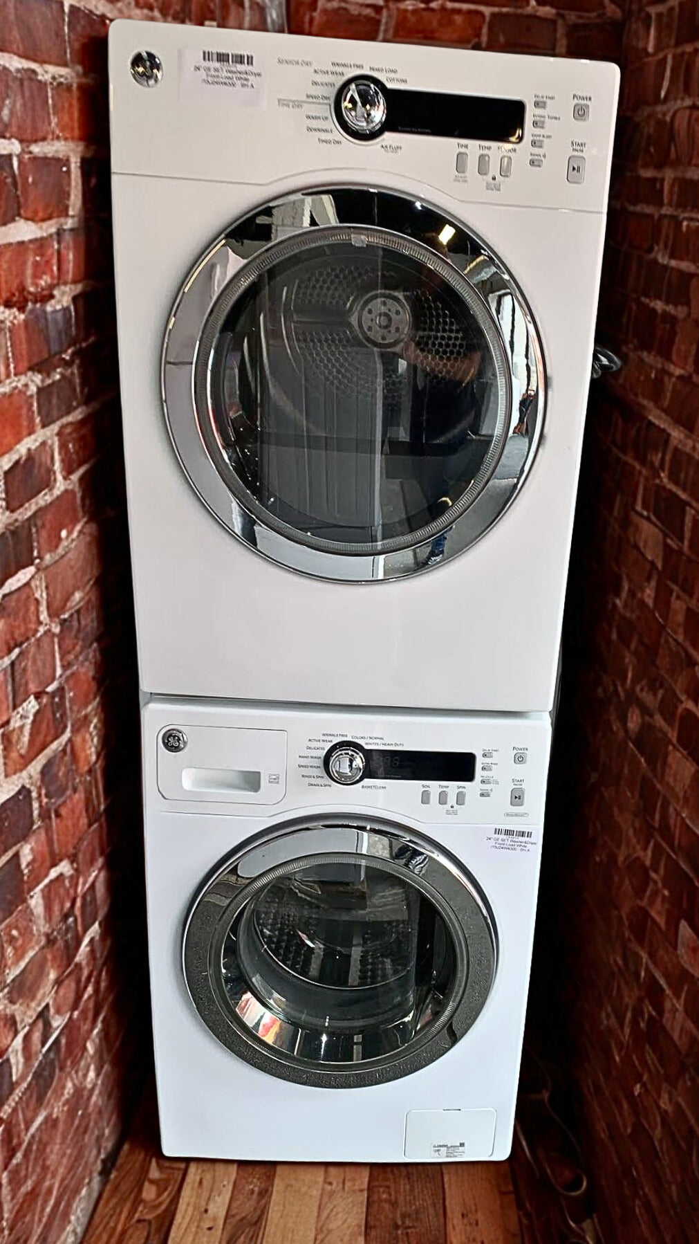 GE 2.6 cu. ft. Compact Front Load Washer & 4.7 cu. ft. Electric Dryer for Small Spaces (Models WCVH4800KWW & PCVH480EKWW )