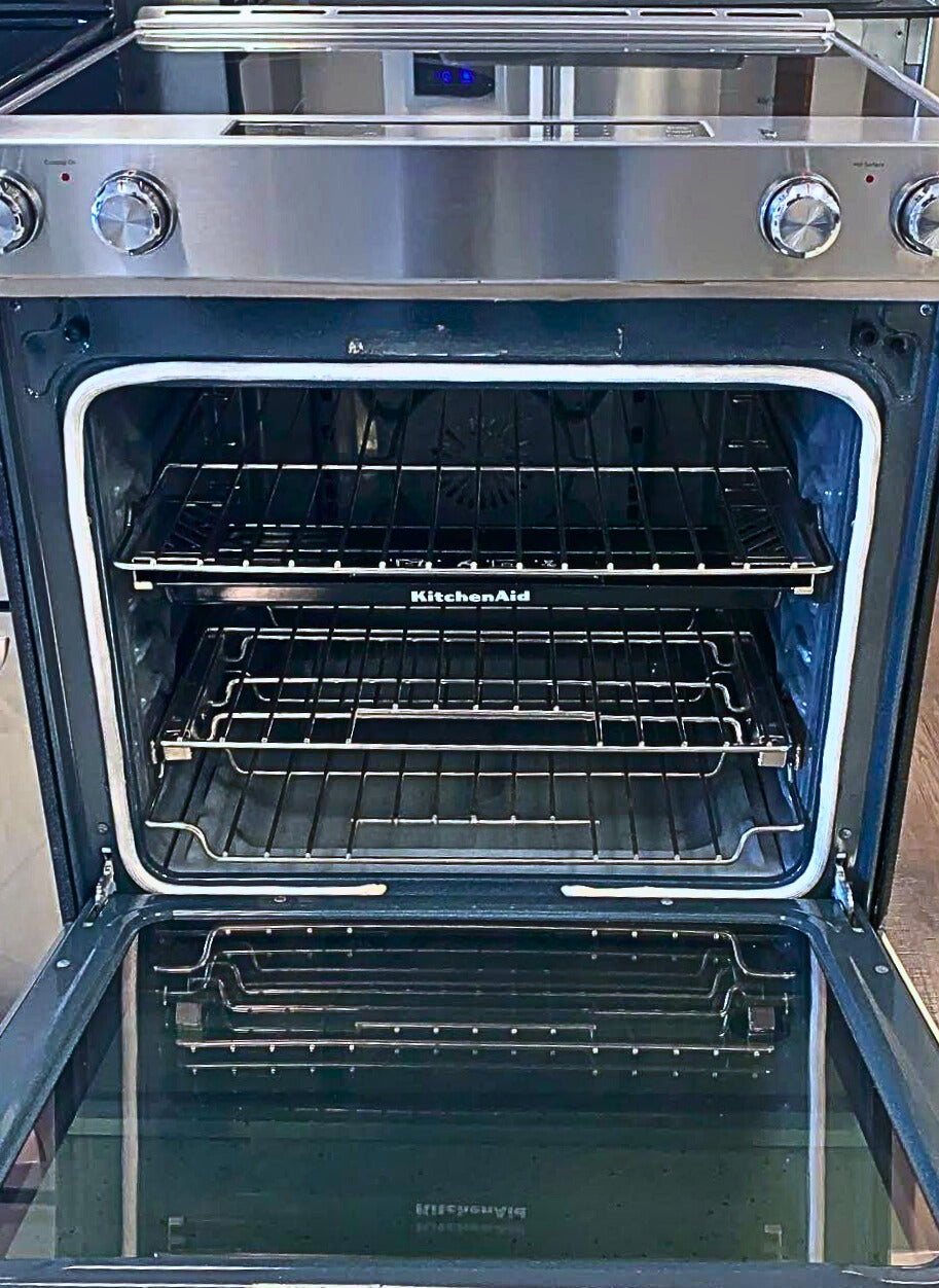 KITCHEN AID 30-Inch Slide-In Range 7.1 Cu. Ft. True Convection 5-Element (Model YKSEB900ESS)