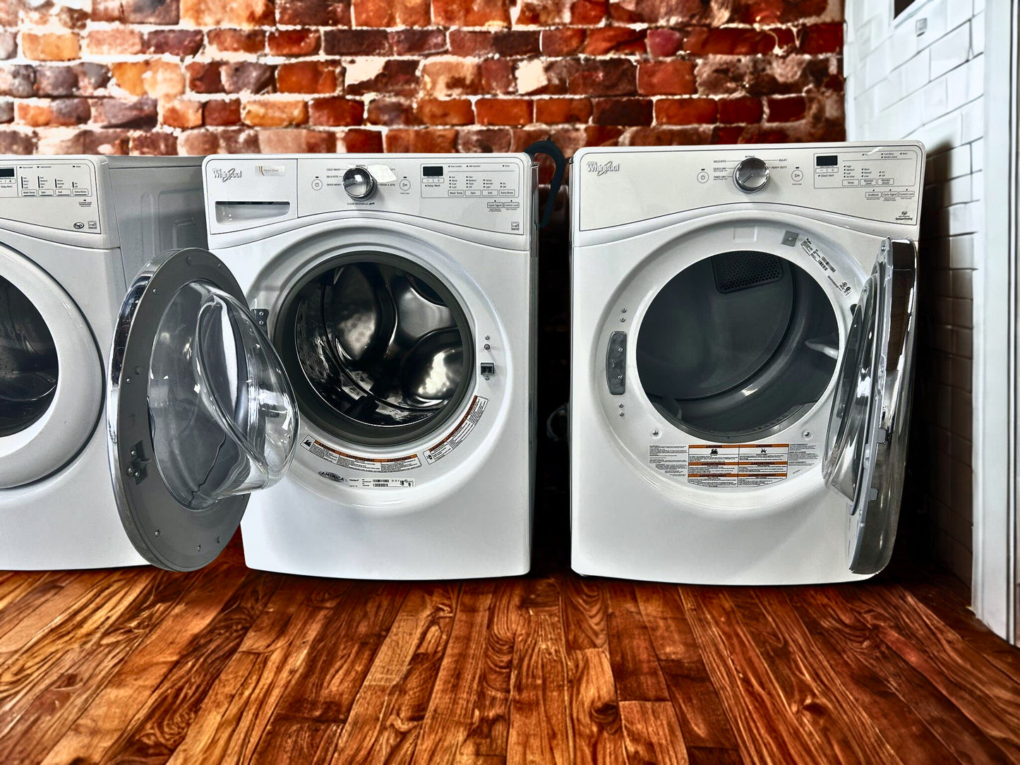 Whirlpool 5.2 cu. ft. Front Load Washer & 7.5 cu. ft. Electric Dryer with Advanced Fabric Care (Models WFW75HEFW & WED75HEFW)