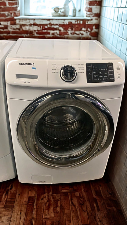 Samsung 5.2 cu. ft. Front Load Washer & 7.5 cu. ft. Electric Dryer with Self-Cleaning Technology (Models WF45N5300AW & DVE45N5300W)