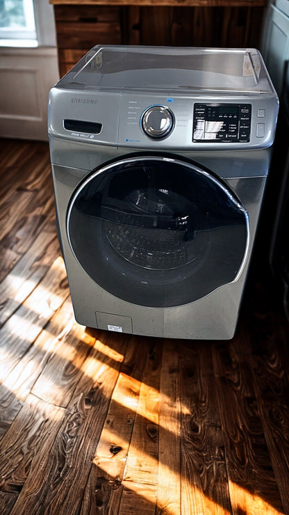 Samsung 5.2 cu. ft. Front Load Washer with Steam & Samsung 7.5 Dryer with Smart Care (Models WF45M5500AP & DVE45M5500P)