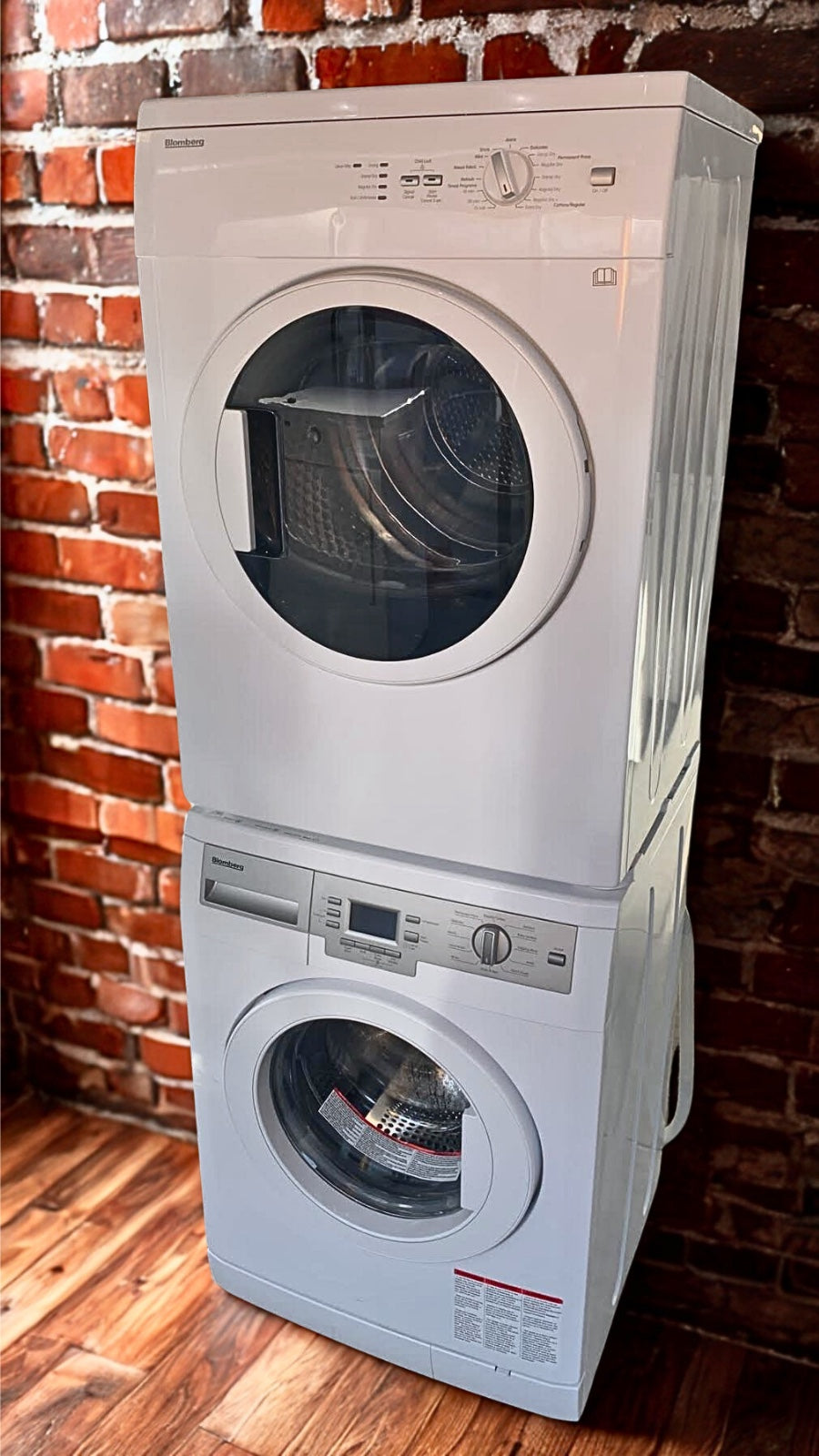 Blomberg 2.3 cu. ft. Compact Front Load Washer (Model WM77120) & Blomberg 4.5 cu. ft. Compact Electric Dryer (Model DV17542)